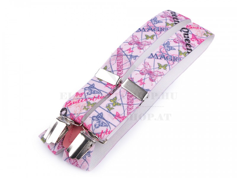 Gyerek nadrágtartó - Rózsaszín mintás