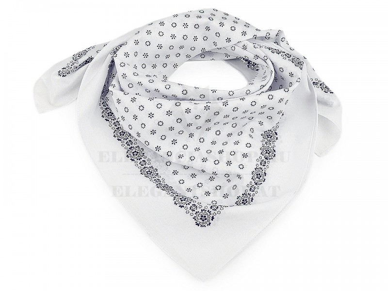 Pamut aprómintás kendő - Fehér-kék Női divatkendő és sál