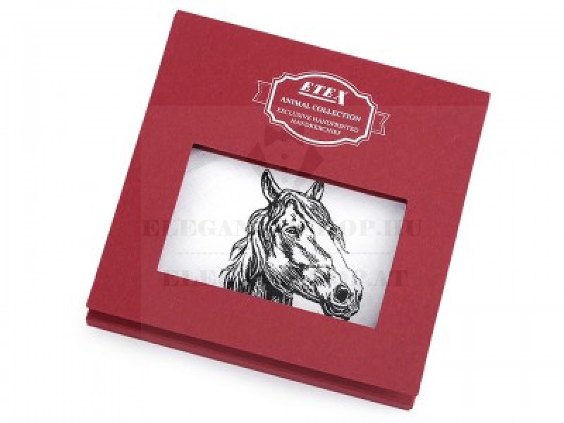 Mintás zsebkendő  díszdobozban - Ló