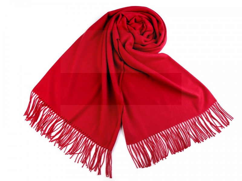 Pashmina típusú sál rojtokkal - Piros Női divatkendő és sál