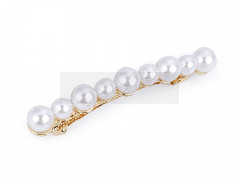 Francia csat gyöngyökkel és csiszolt kövekkel Ékszer, hajdísz Francia csat gyöngyökkel és csiszolt kövekkel Ékszer, hajdísz