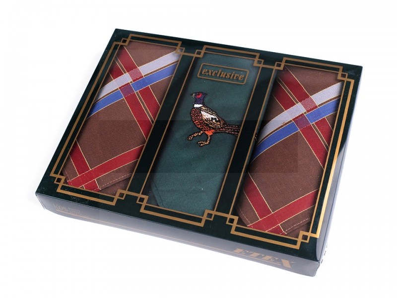 Férfi zsebkendő szett díszdobozban - Fácán Zsebkendő Férfi zsebkendő szett díszdobozban - Fácán Zsebkendő