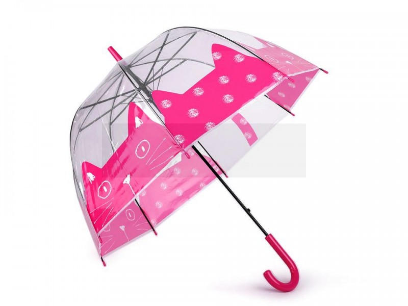 Átlátszó kislány esernyő - Cica Gyerek esernyő, esőkabát