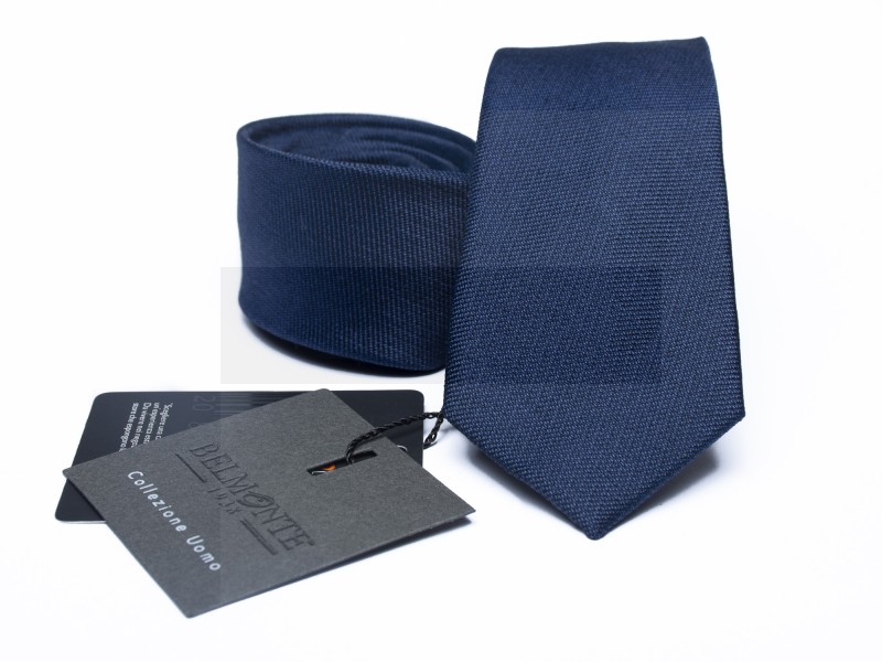   Prémium selyem slim nyakkendő - Sötétkék Selyem nyakkendők