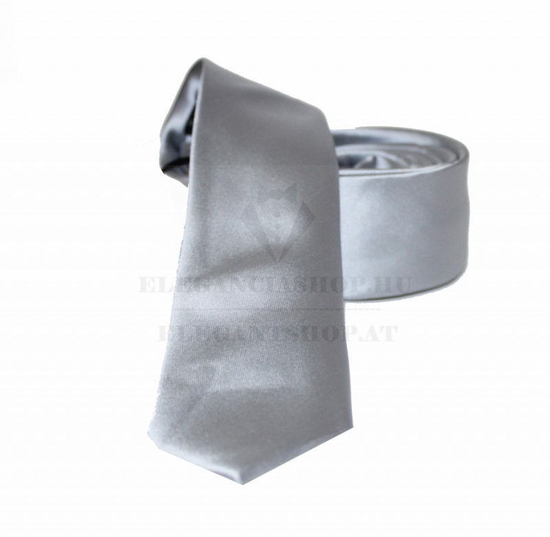                  NM slim szatén nyakkendő - Ezüstszürke