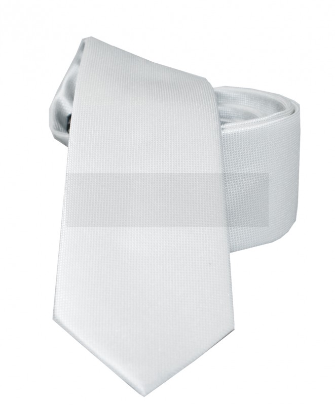                 NM slim szövött nyakkendő - Fehér Egyszínű nyakkendő