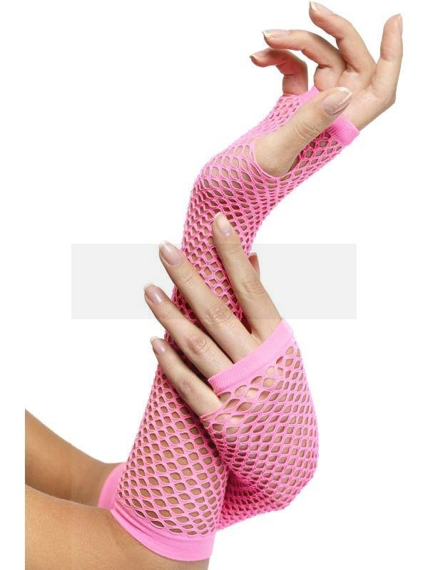   Hosszú necc kesztyű - Pink Női alkalmi kesztyű