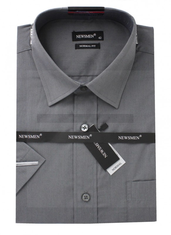            Newsmen r.u normál fit ing - Sötétszürke Normál fazon