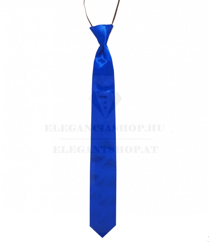Szatén gumis nyakkendő - Királykék