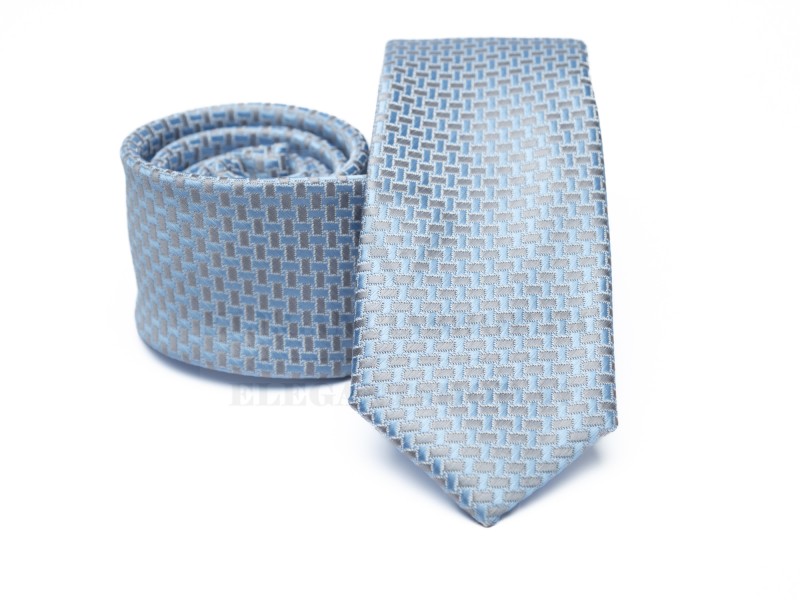 Prémium slim nyakkendő - Világoskék aprómintás