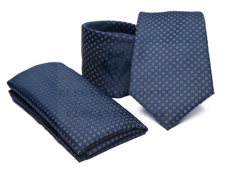    Prémium nyakkendő szett - Kék aprómintás