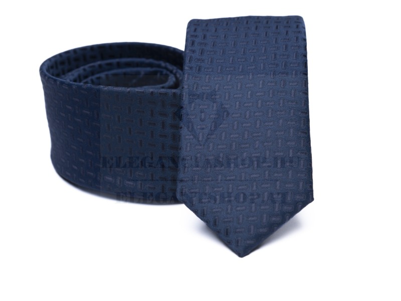   Prémium slim nyakkendő - Sötétkék mintás