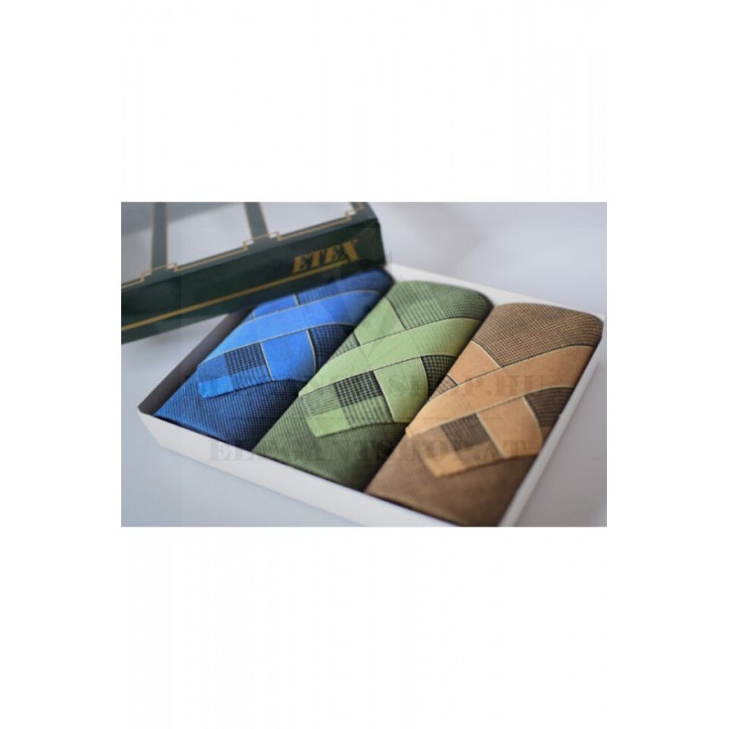   Férfi zsebkendő szett díszdobozban - 3 db Pamut zsebkendő