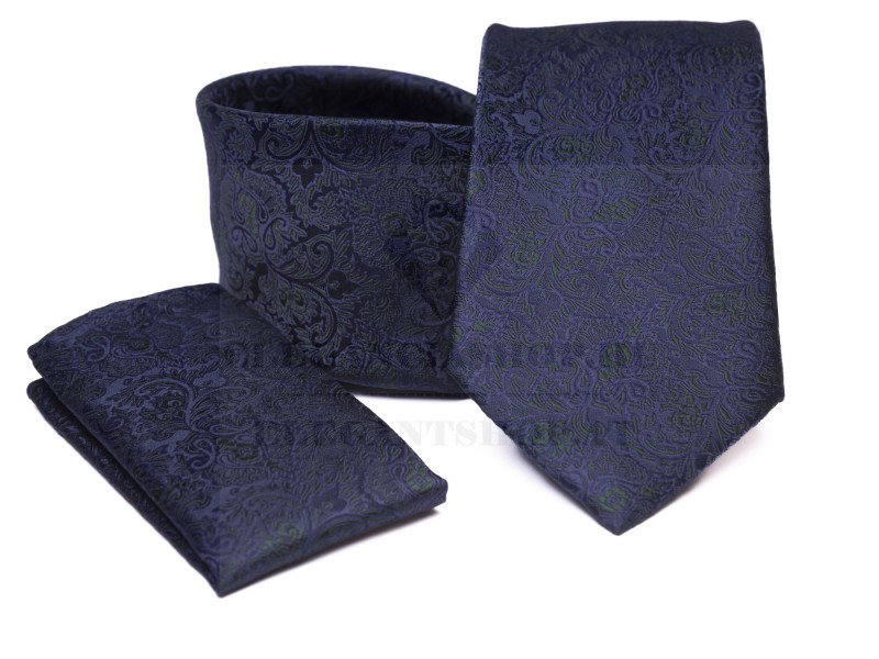    Prémium nyakkendő szett - Sötétkék mintás Aprómintás nyakkendő