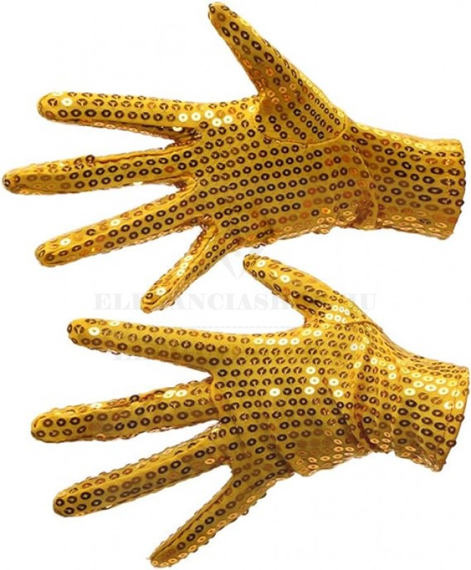 Unisex flitteres kesztyű - Arany