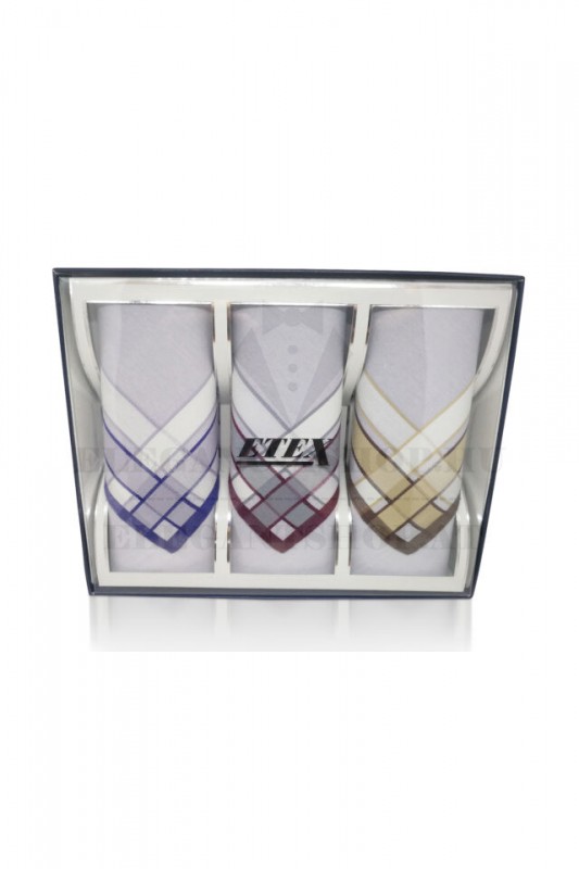 Férfi zsebkendő szett díszdobozban - 3 db Férfi zsebkendő szett díszdobozban - 3 db