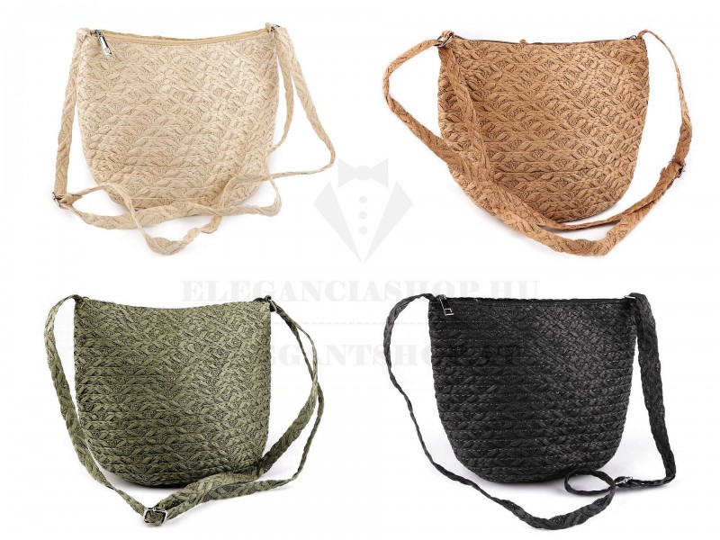                         Táska papírszalmából crossbody - 23x30 cm Női táska, pénztárca, öv