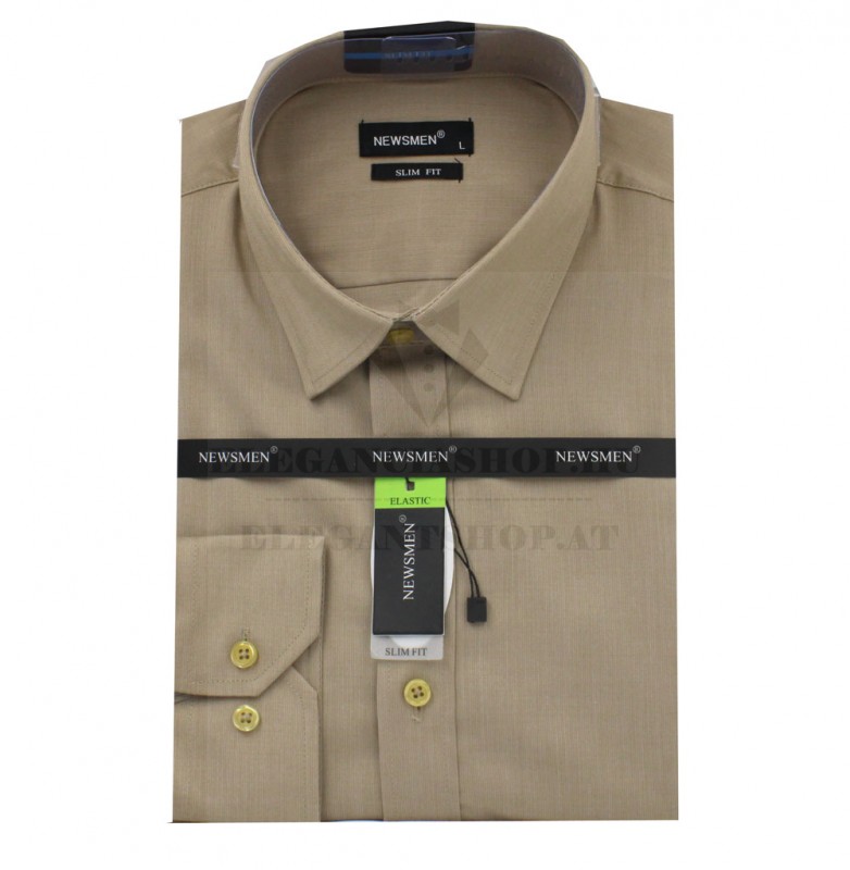 Newsmen bambusz elasztikus h.u slim ing - Barna Egyszínű ing Newsmen bambusz elasztikus h.u slim ing - Barna Egyszínű ing