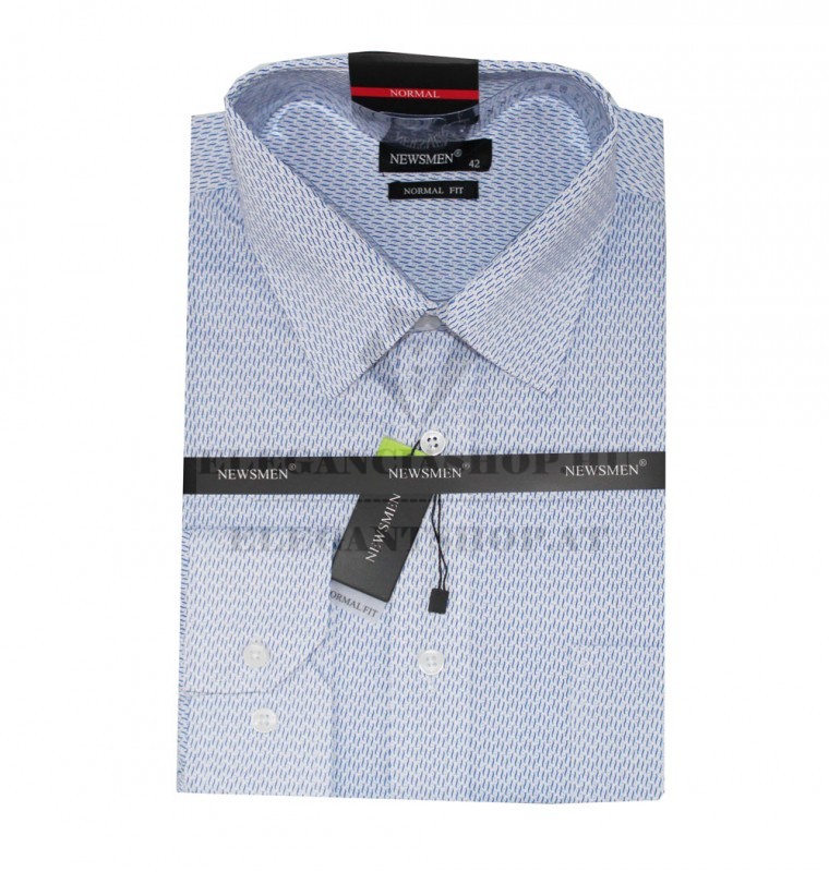             NM h.u normál fit elasztikus ing - Kék mintás Normál fazon