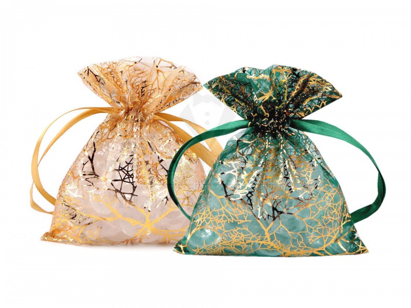                                     Karácsonyi zsákocska organza 10db/csomag Ajándék csomagolás