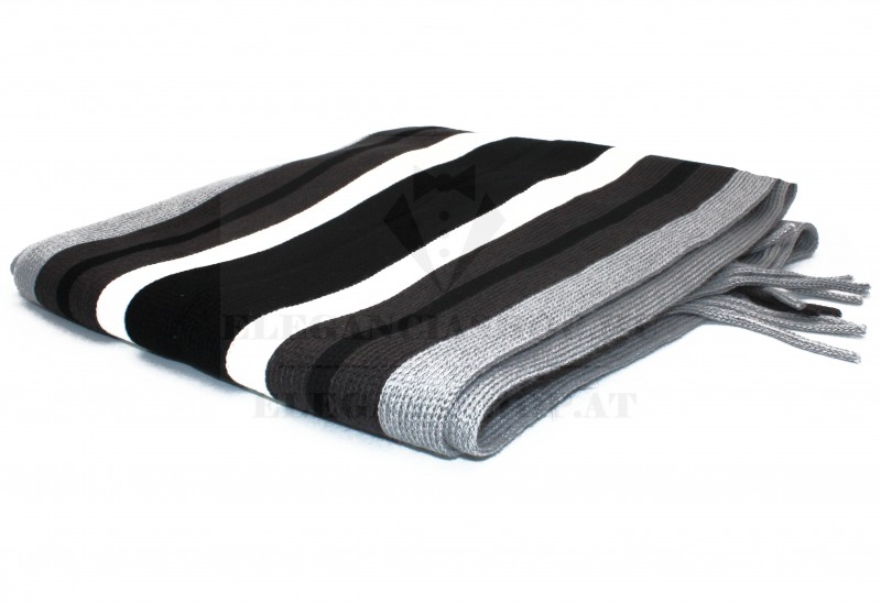 Newsmen unisex kötött sál - Fekete-szürke csíkos Newsmen unisex kötött sál - Fekete-szürke csíkos