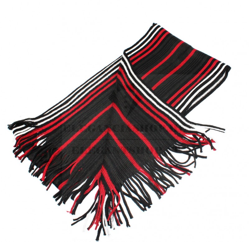 Newsmen unisex kötött sál - Fekete-bordó csíkos Férfi kesztyű, sál Newsmen unisex kötött sál - Fekete-bordó csíkos Férfi kesztyű, sál