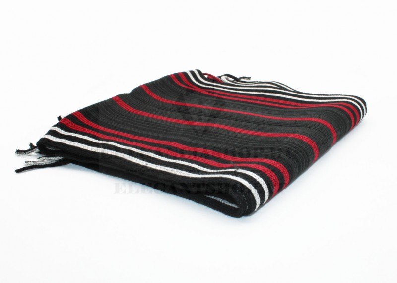 Newsmen unisex kötött sál - Fekete-bordó csíkos Férfi kesztyű, sál Newsmen unisex kötött sál - Fekete-bordó csíkos Férfi kesztyű, sál