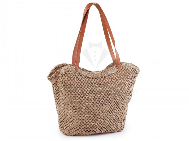                                     Horgolt raffia táska cipzár zárral Női táska, pénztárca, öv