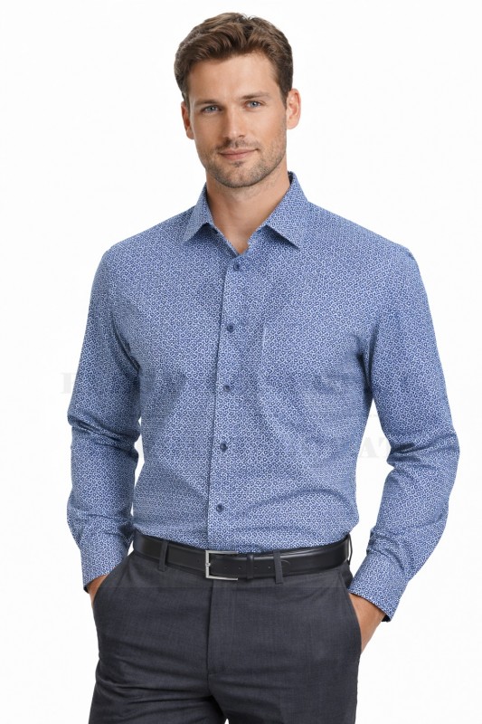                              NM h.u normál fit elasztikus ing - Kék mintás Mintás ing