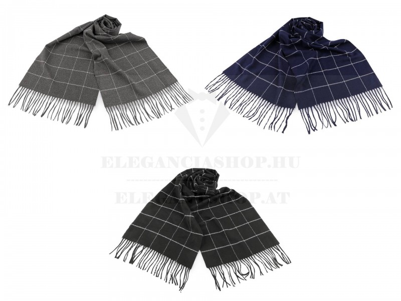 Férfi sál rojtokkal kockás