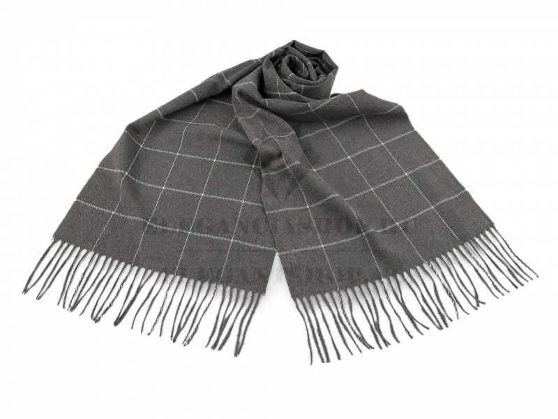 Férfi sál rojtokkal kockás