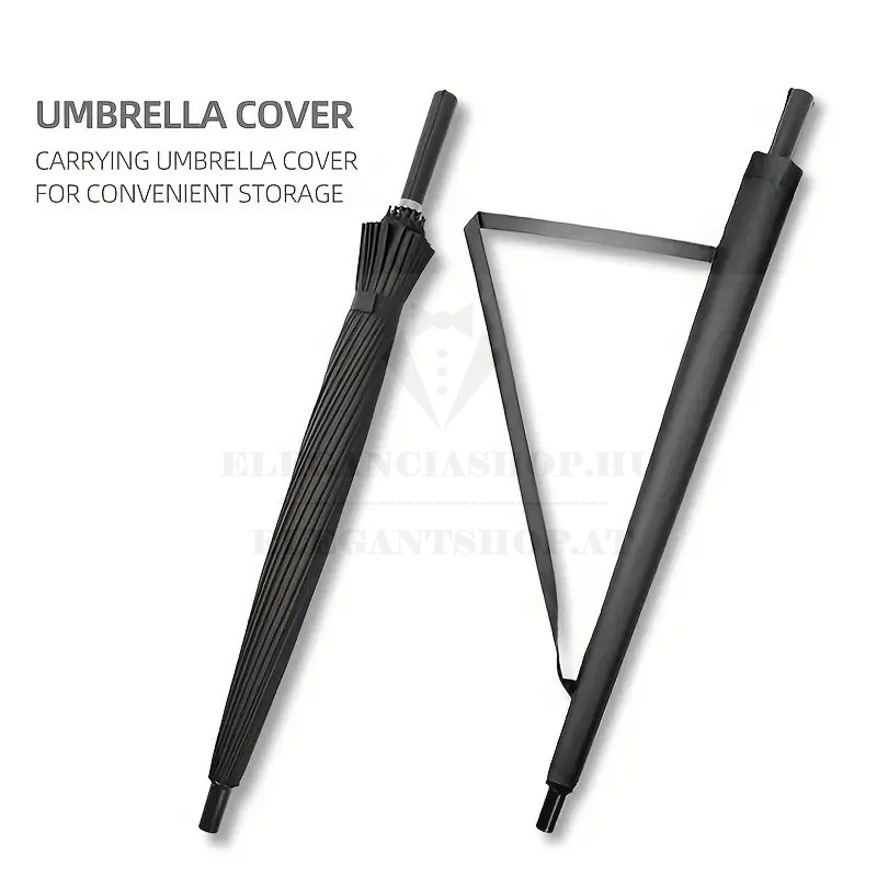   Nagy családi esernyő szélálló 24 szálas - Fekete