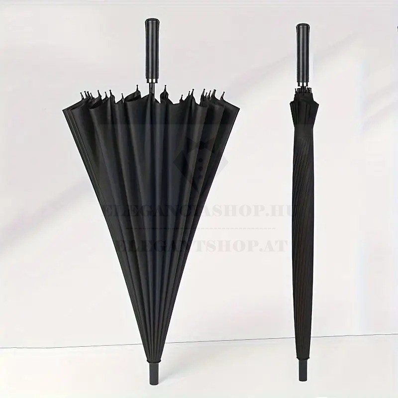   Nagy családi esernyő szélálló 24 szálas - Fekete