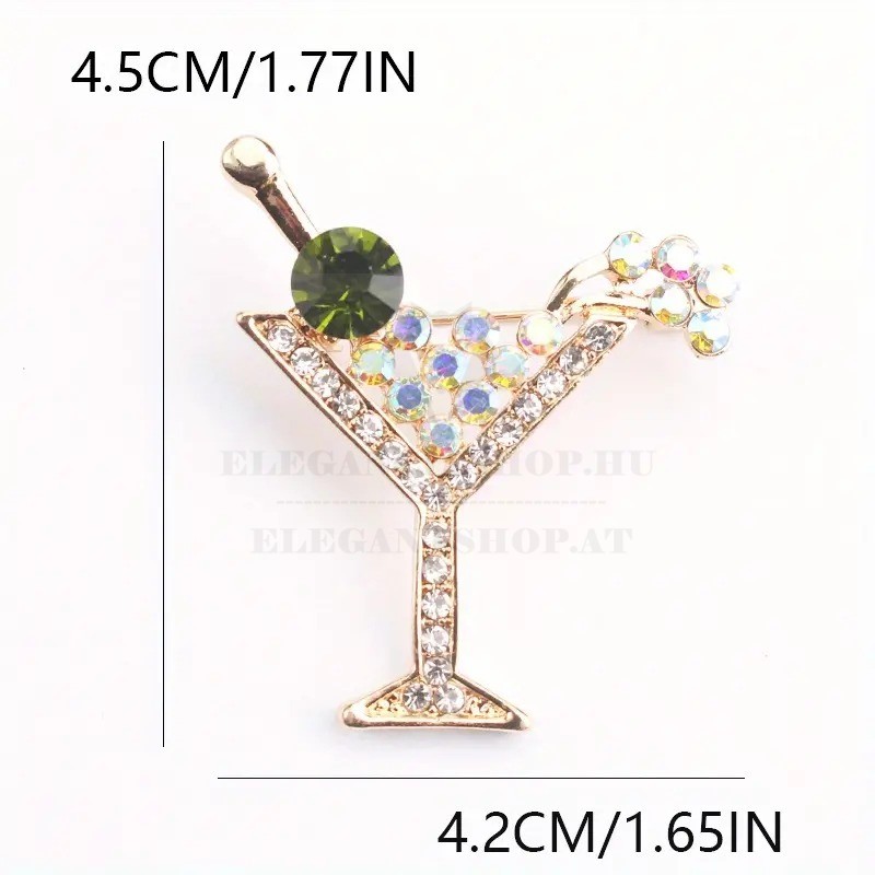                        Bross kitűző borospohár Kitűzők, Brossok