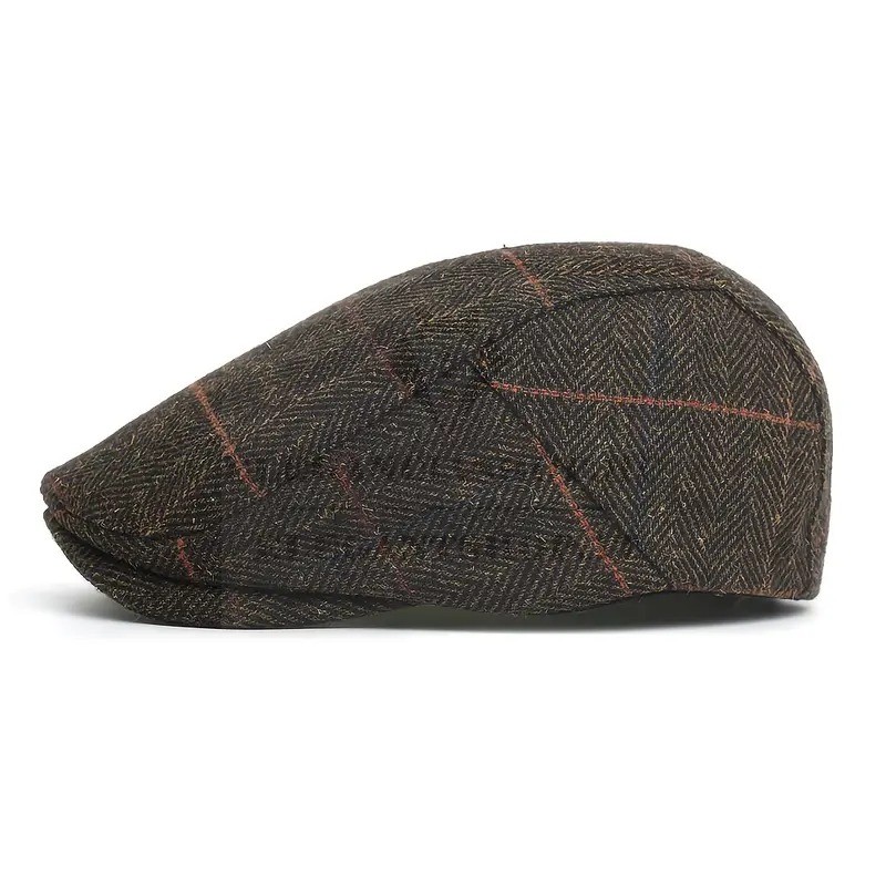   Vintage férfi téli golf sapka - Barna Férfi kalap, sapka