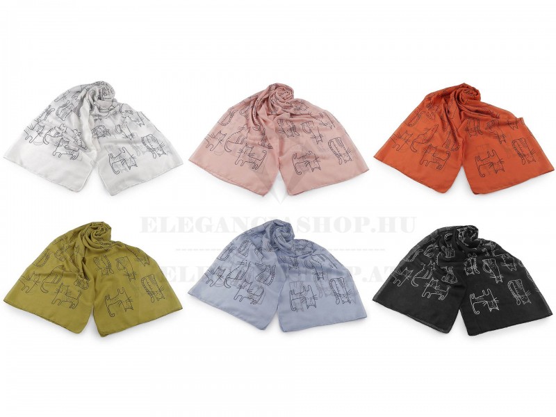 Női sál macska - 70x180 cm Női sapka,kesztyű,sál    Női sál macska - 70x180 cm Női sapka,kesztyű,sál