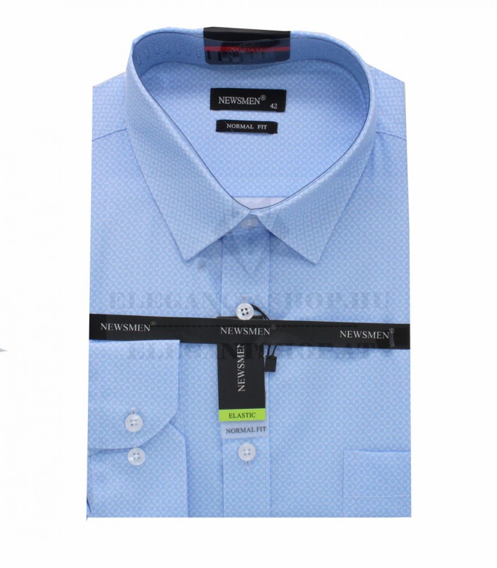 NM h.u normál fit elasztikus ing - Világoskék mintás Hosszúujjú ing NM h.u normál fit elasztikus ing - Világoskék mintás Hosszúujjú ing