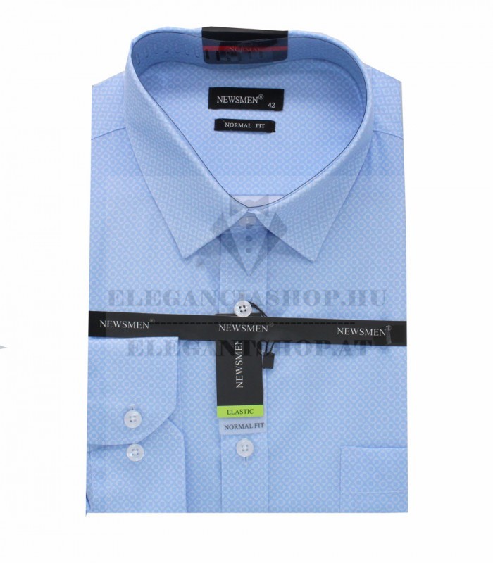 NM h.u normál fit elasztikus ing - Világoskék mintás Hosszúujjú ing NM h.u normál fit elasztikus ing - Világoskék mintás Hosszúujjú ing