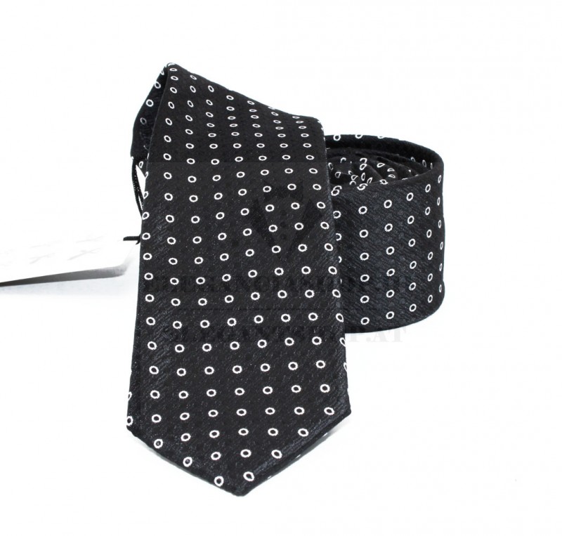                    NM slim szövött nyakkendő - Fekete mintás Csíkos nyakkendő