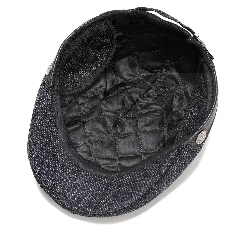 Gyapjús férfi golf sapka lehajtható fülvédővel Gyapjús férfi golf sapka lehajtható fülvédővel