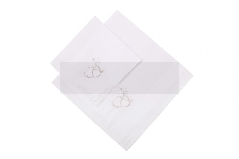 Női hímzett esküvői zsebkendő - Szív Női hímzett esküvői zsebkendő - Szív