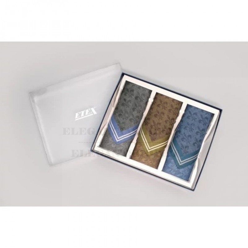 Férfi zsebkendő szett díszdobozban - 3 db Férfi zsebkendő szett díszdobozban - 3 db