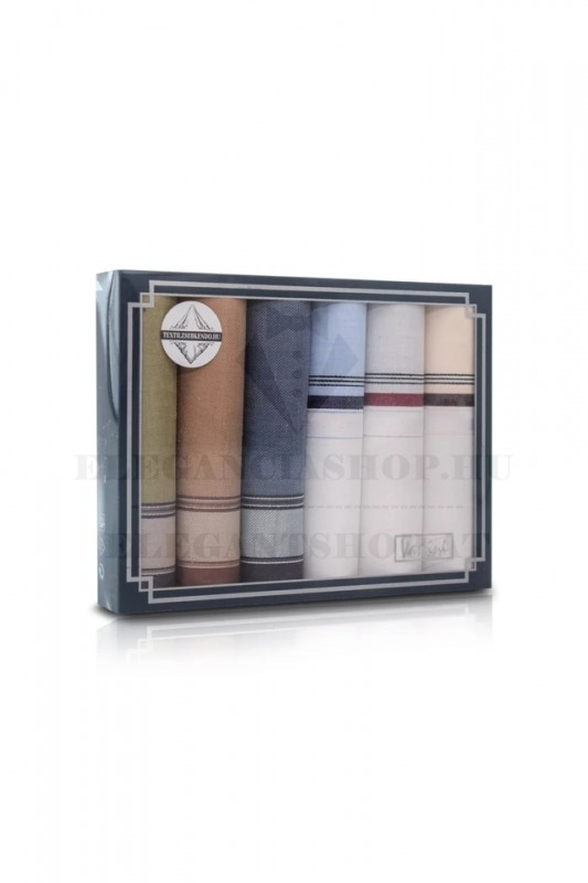 Zsebkendő csomag díszdobozban - 6 db Pamut zsebkendő Zsebkendő csomag díszdobozban - 6 db Pamut zsebkendő