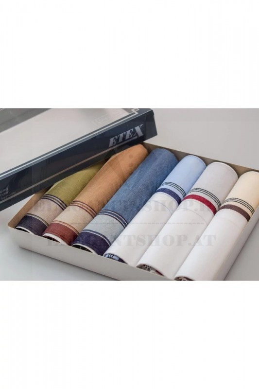 Zsebkendő csomag díszdobozban - 6 db Pamut zsebkendő Zsebkendő csomag díszdobozban - 6 db Pamut zsebkendő