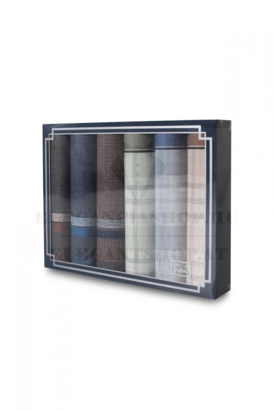 Zsebkendő csomag díszdobozban - 6 db Pamut zsebkendő Zsebkendő csomag díszdobozban - 6 db Pamut zsebkendő