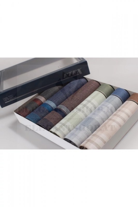 Zsebkendő csomag díszdobozban - 6 db Pamut zsebkendő Zsebkendő csomag díszdobozban - 6 db Pamut zsebkendő