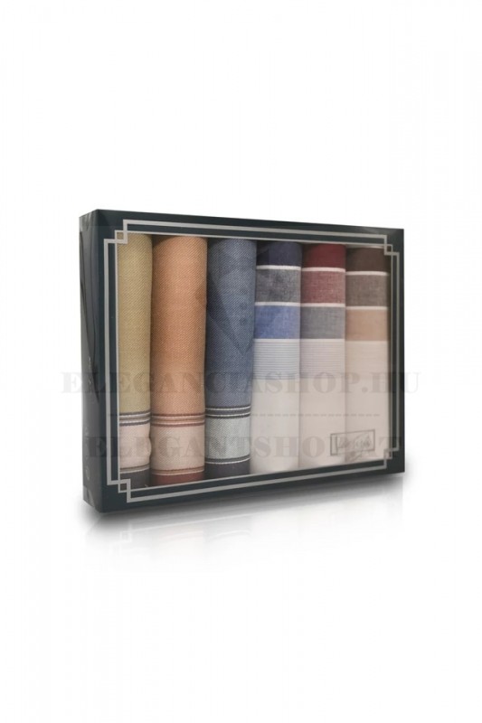 Zsebkendő csomag díszdobozban - 6 db Pamut zsebkendő Zsebkendő csomag díszdobozban - 6 db Pamut zsebkendő