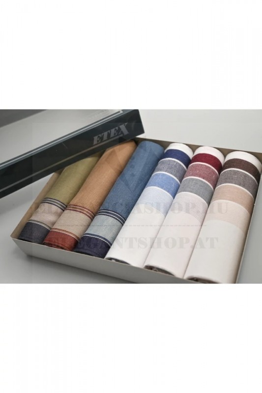 Zsebkendő csomag díszdobozban - 6 db Pamut zsebkendő Zsebkendő csomag díszdobozban - 6 db Pamut zsebkendő