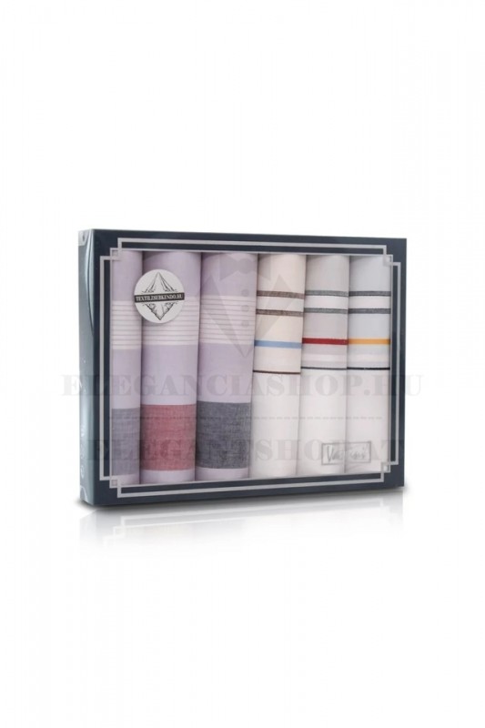 Zsebkendő csomag díszdobozban - 6 db Pamut zsebkendő Zsebkendő csomag díszdobozban - 6 db Pamut zsebkendő