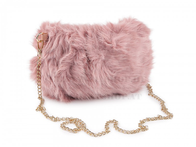                                      Szörme táska fém lánccal - 24x19 cm Női táska, pénztárca, öv